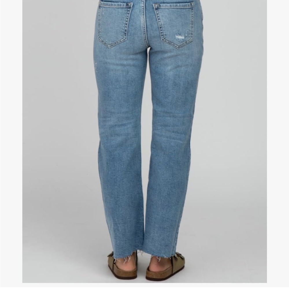 Pinkblush Washed Light Blue Straight-Leg Jeans